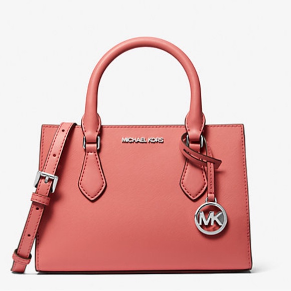 Michael Kors Sheila Small Faux Saffiano Leather Satchel Crossbody - Picture 1 of 10